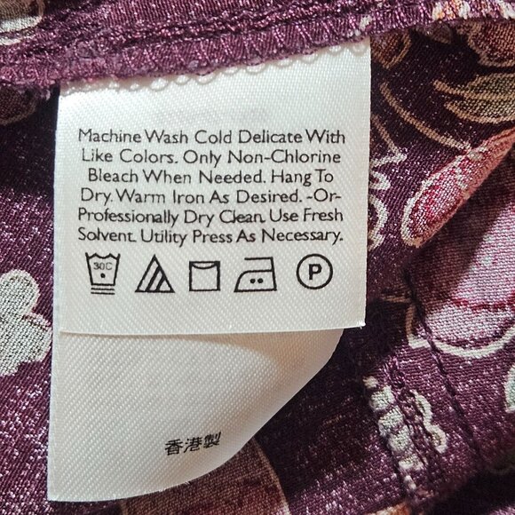 Eddie Bauer Womens 4X Purple Floral Rayon Maxi Dress With Button Front & Long Sl - Picture 8 of 16